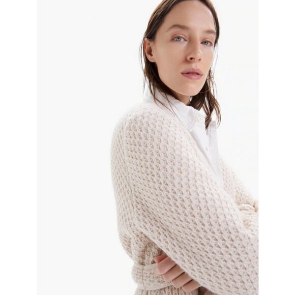 💕MOTHER💕 The Puffer Robe Sweater Jacket Textured Knit Sherpa Warm Bodies NWOT - Picture 4 of 16